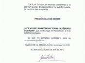 Presidencia de Honor de S.A.R. el Prícipe de Asturias