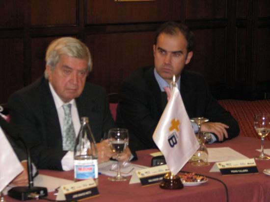 Pedro Tellería, de Saniline, atento a la respuesta del Consejero